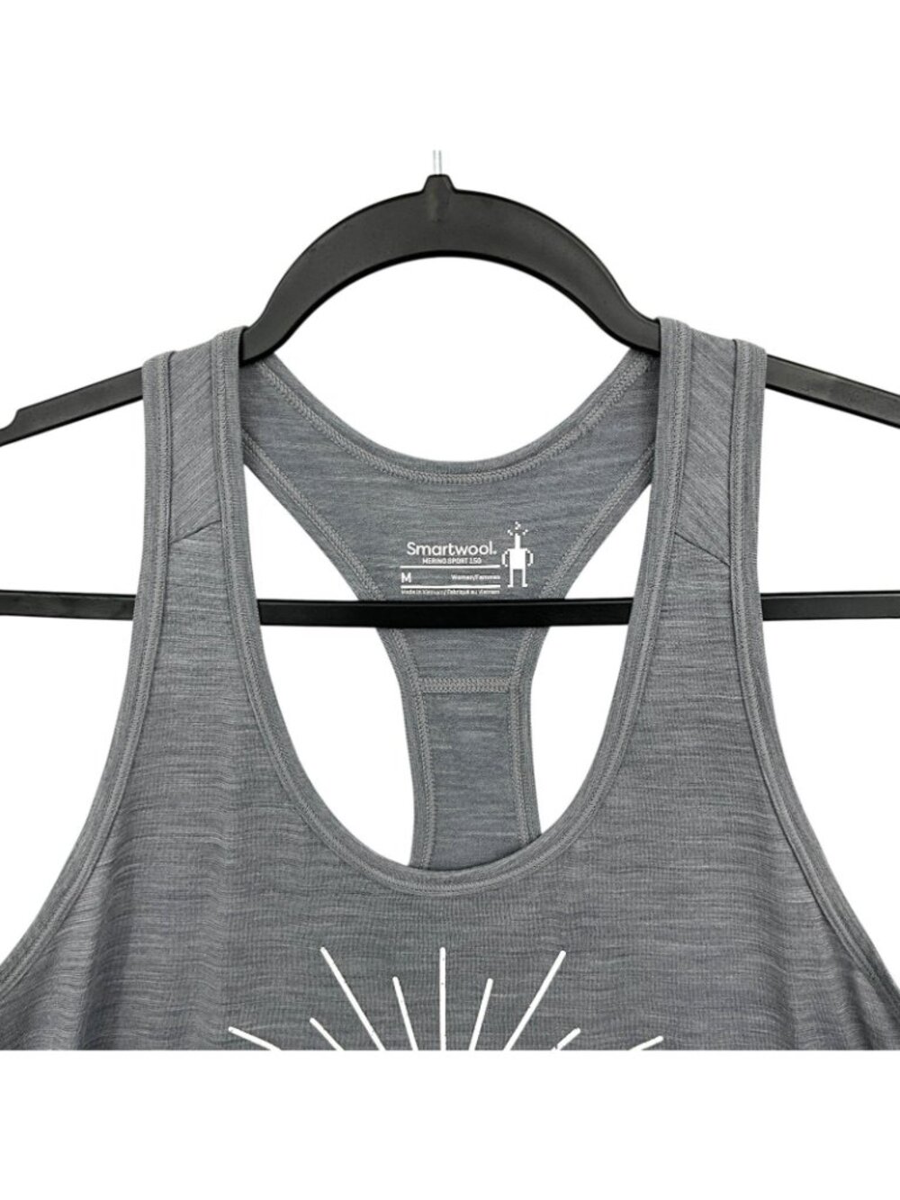 Smartwool Merino Sport 150 Mountain Morning Tank Top Women Medium Gray Racerback - Picture 3 of 10